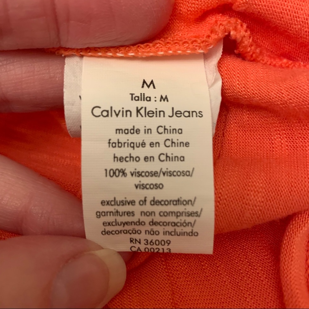 ❗️3/$20❗️Calvin Klein Jeans Coral Sundress - Picture 7 of 8